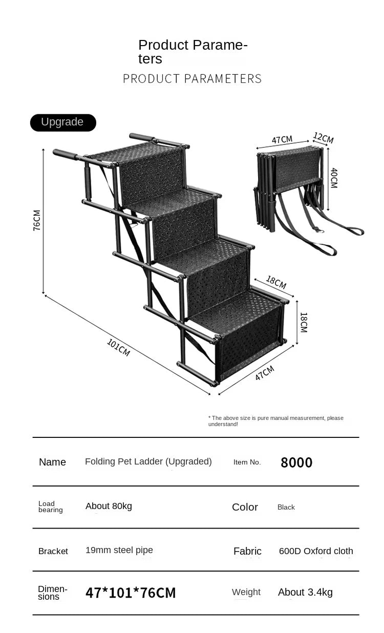 Foldable Dog Car Ramp – Portable Steel Ladder