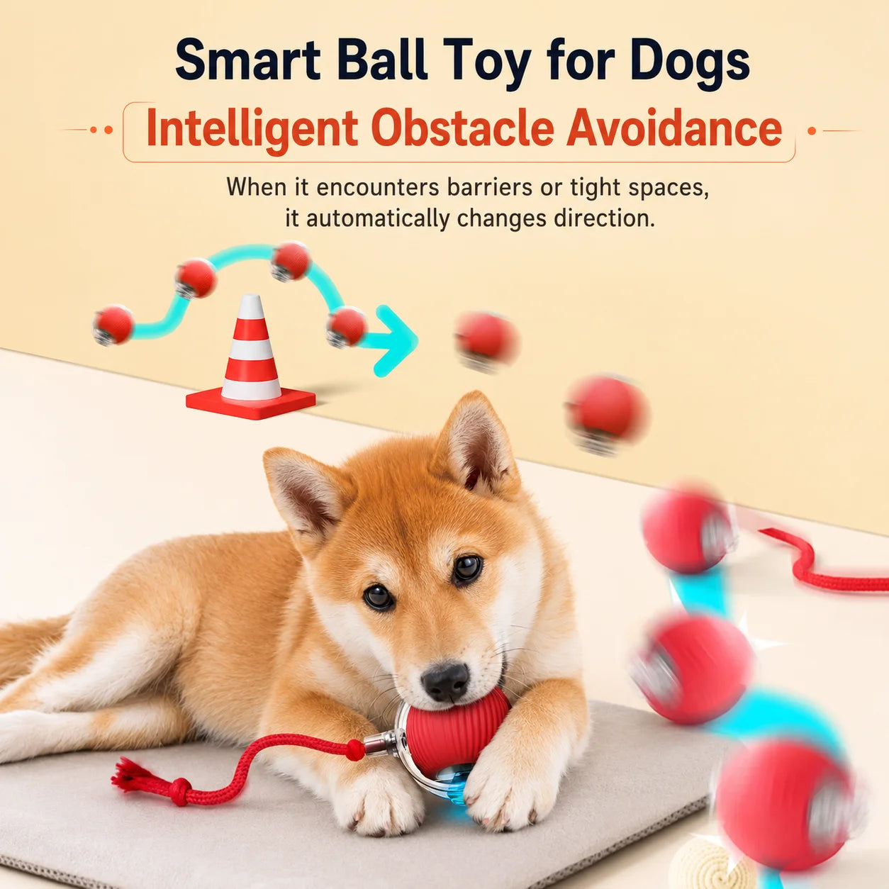 Automatic Rolling Dog Ball – Rechargeable Interactive Toy