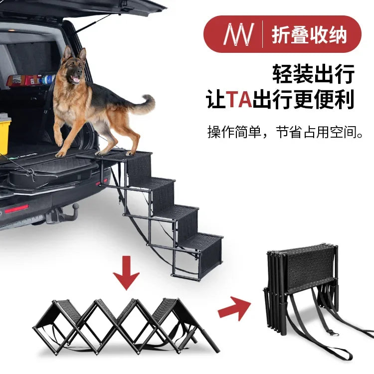 Foldable Dog Car Ramp – Portable Steel Ladder
