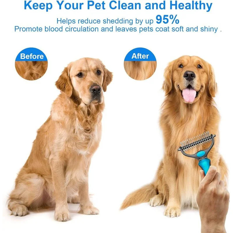 2-in-1 Dog Deshedding & Grooming Brush