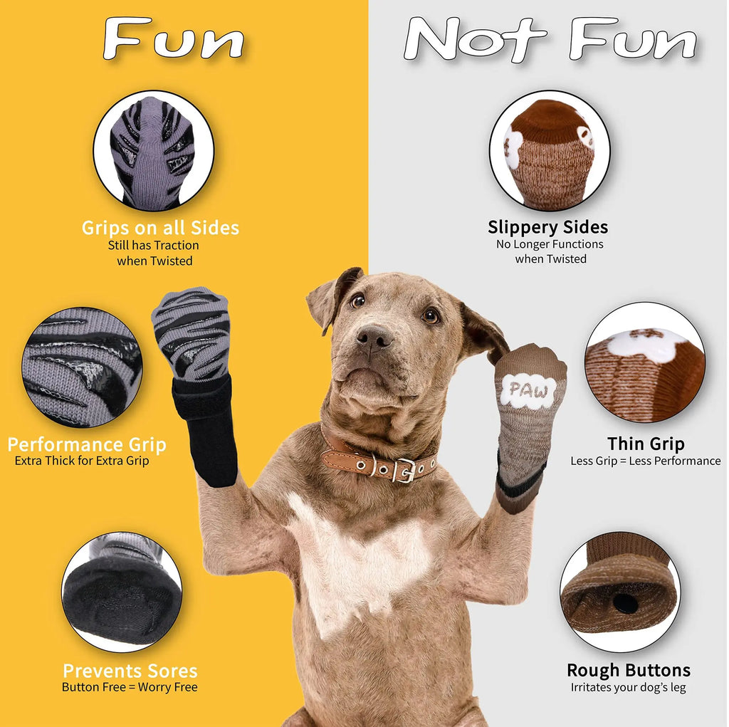 Anti-Slip Dog Socks – Indoor Traction & Paw Protection