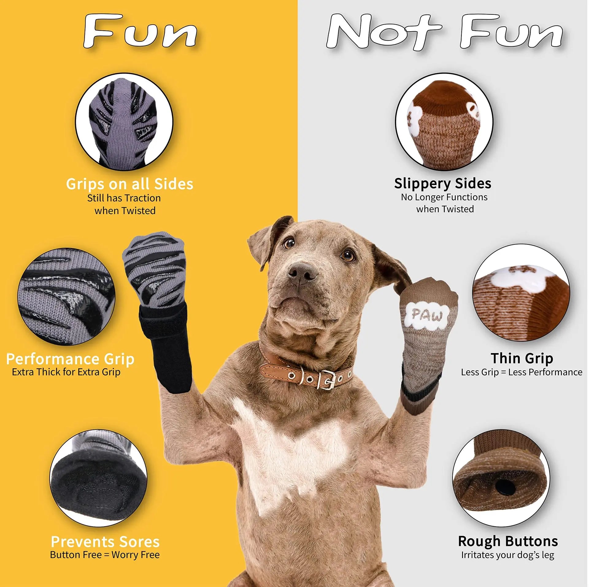 Anti-Slip Dog Socks – Indoor Traction & Paw Protection