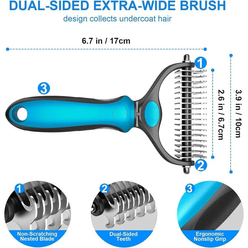2-in-1 Dog Deshedding & Grooming Brush