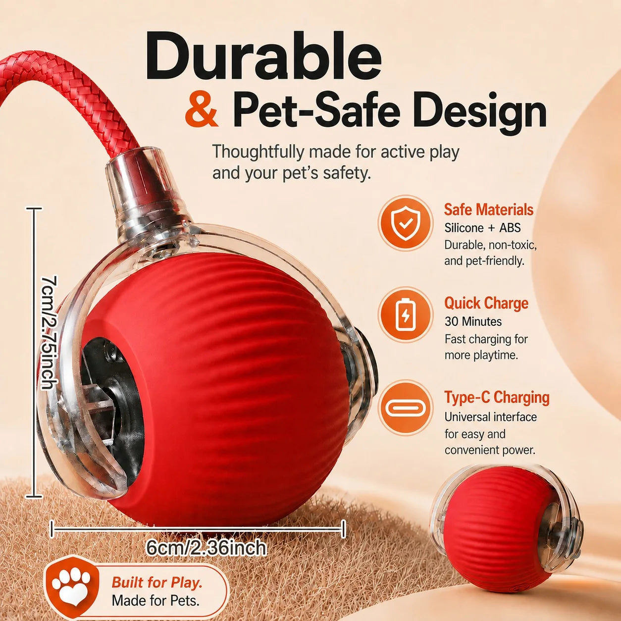 Automatic Rolling Dog Ball – Rechargeable Interactive Toy