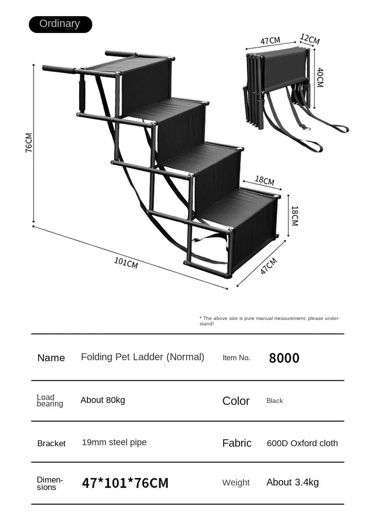 Foldable Dog Car Ramp – Portable Steel Ladder