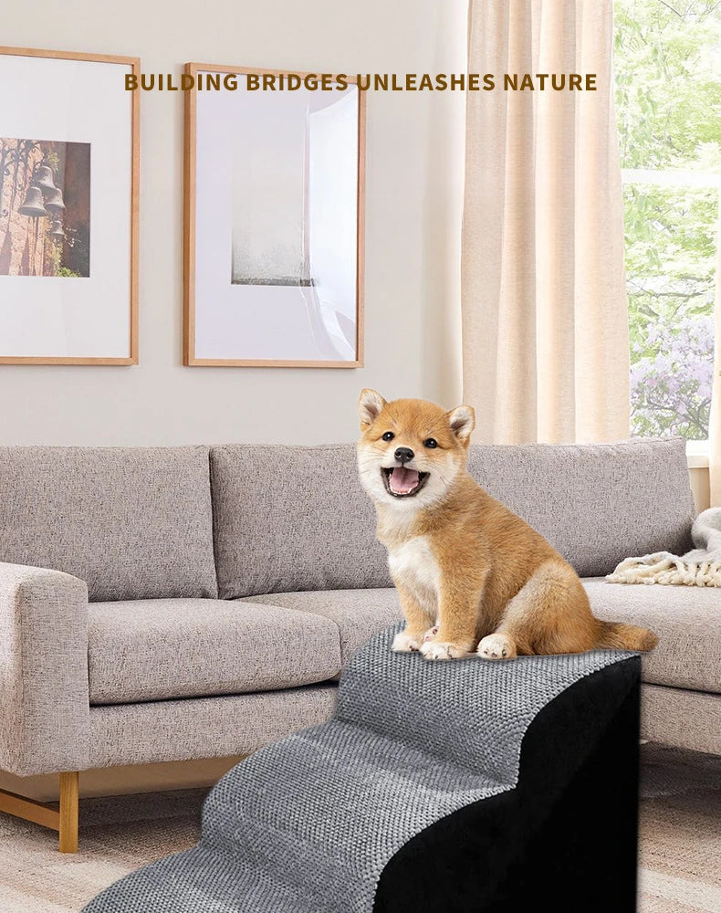 Senior Dog Ramp – Non-Slip Memory Foam Steps