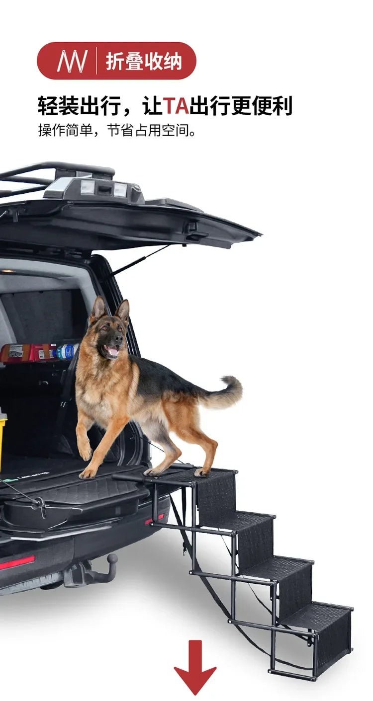 Foldable Dog Car Ramp – Portable Steel Ladder