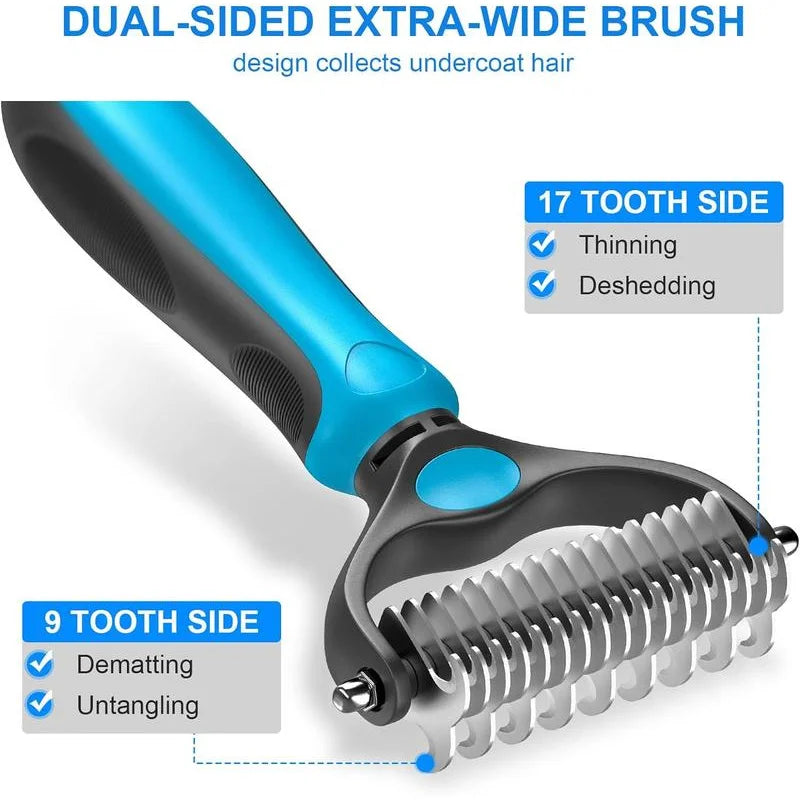 2-in-1 Dog Deshedding & Grooming Brush